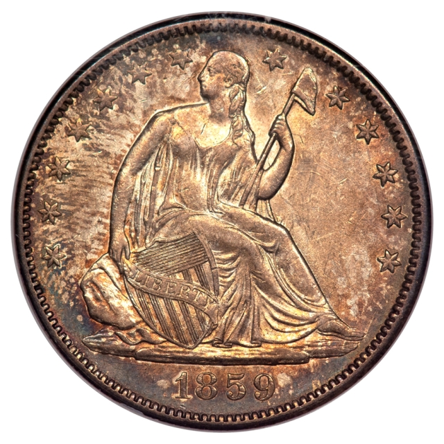 1859 Seated Liberty Half Dollar - No Motto 50C NGC AU53