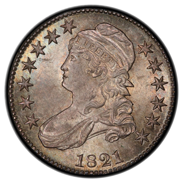 1821 O-103 50C Capped Bust Half Dollar PCGS MS64+ (CAC)