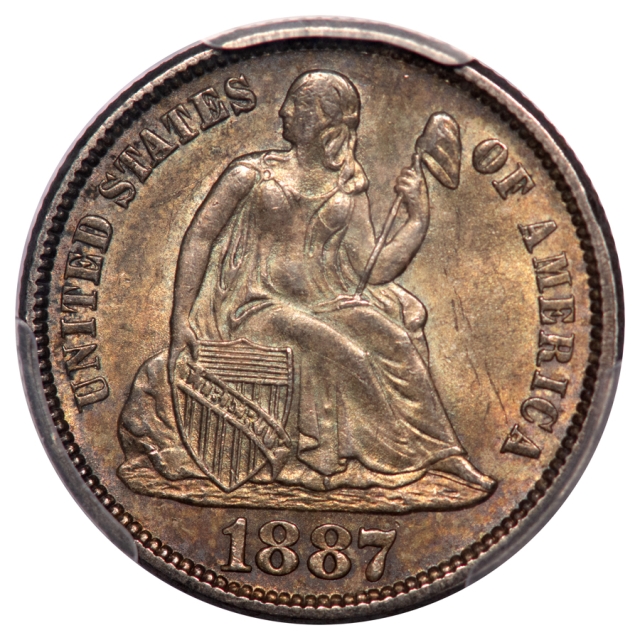 1887 10C Liberty Seated Dime PCGS MS64