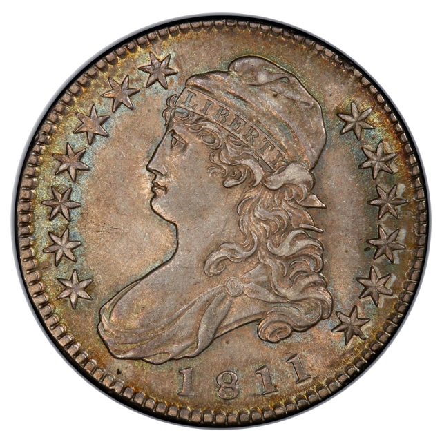 1811 50C Small 8 O-109 Capped Bust Half Dollar PCGS AU58