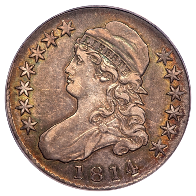 1814 O-102A 50C Capped Bust Half Dollar PCGS AU50