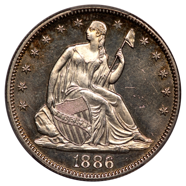 1886 50C Liberty Seated Half Dollar PCGS MS64PL