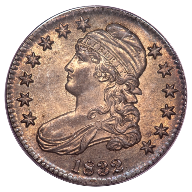 1832 O-103 50C Small Letters Capped Bust Half Dollar MS64 PCGS Rattler