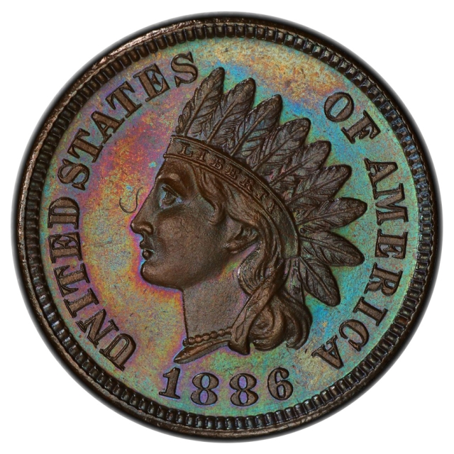 1886 1C Variety 1 Indian Cent - Type 3 Bronze PCGS PR66BN