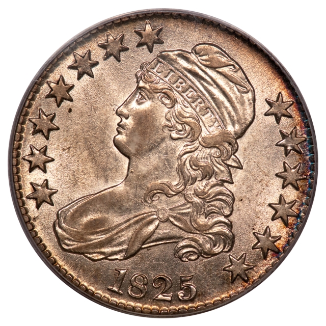 1825 O-113 50C Capped Bust Half Dollar PCGS AU58 (CAC)