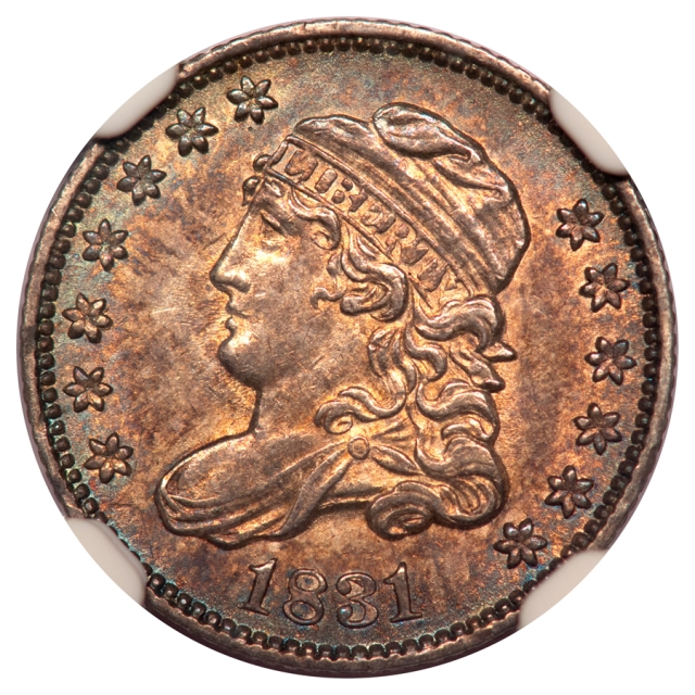 1831 LM-6 Capped Bust Half Dime H10C NGC MS64