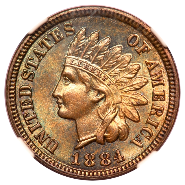 1884 Bronze Indian Cent 1C NGC MS65BN (CAC)