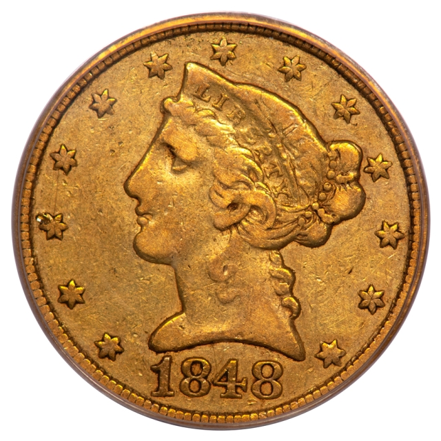 1848-C $5 Liberty Head Half Eagle PCGS OGH VF30