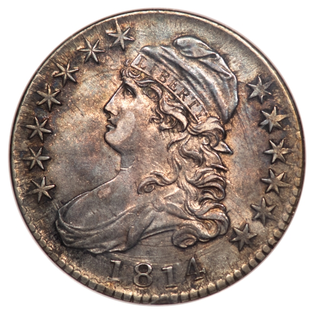 1814 E/A Capped Bust, Lettered Edge O-108a 50C NGC AU55