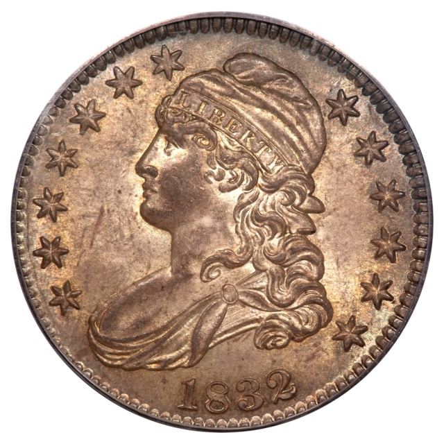 1832 O-118 50C Small Letters Capped Bust Half Dollar PCGS OGH MS63 (CAC)