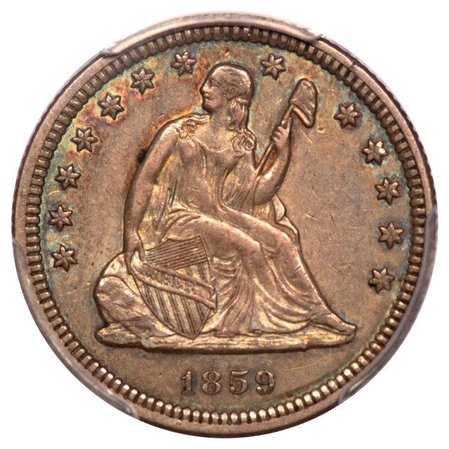 1859-O 25C Liberty Seated Quarter PCGS AU50