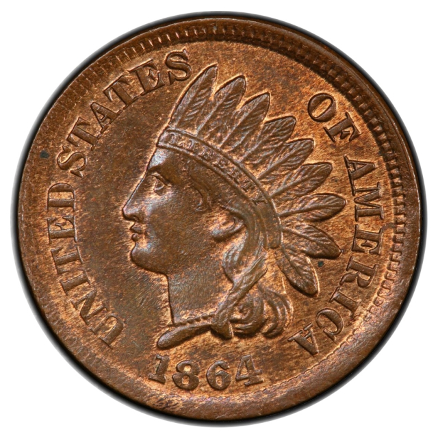 1864 1C Bronze Indian Cent - Type 3 Bronze PCGS MS64BN