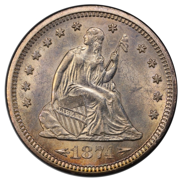 1874-S 25C Arrows Liberty Seated Quarter PCGS MS61