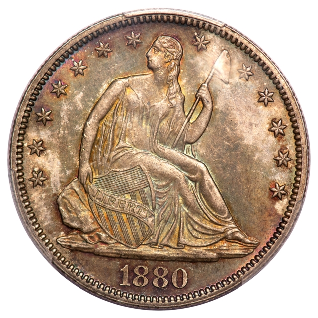 1880 50C Liberty Seated Half Dollar PCGS MS65 (CAC)