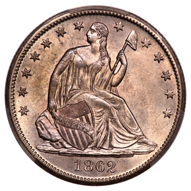 1862-S 50C Liberty Seated Half Dollar PCGS MS63