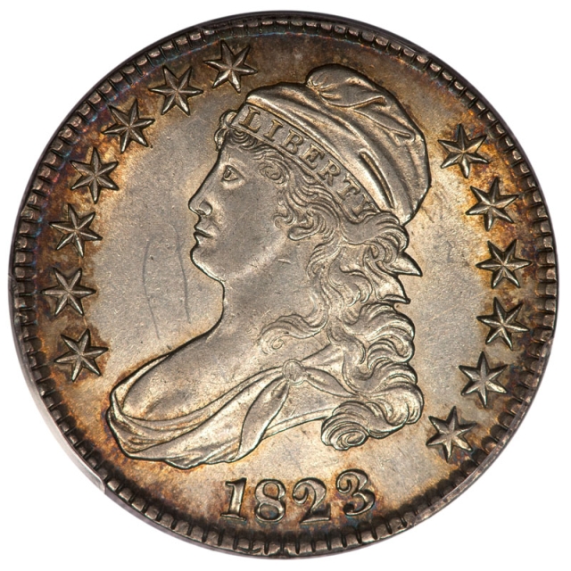 1823 50C Capped Bust Half Dollar O-111a PCGS AU55