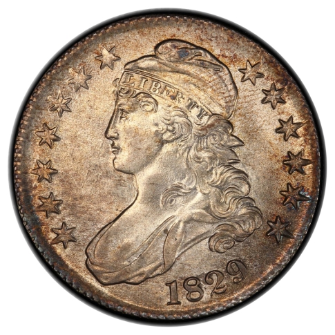 1829 O-118 R5 50C Capped Bust Half Dollar PCGS MS62 Finest Known